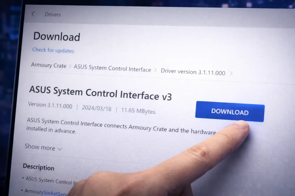 Fix 4 Reinstall ASUS System Control Interface