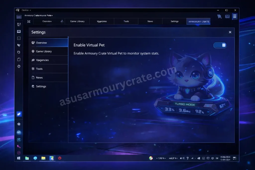 How to Set Up Armoury Crate Virtual Pet