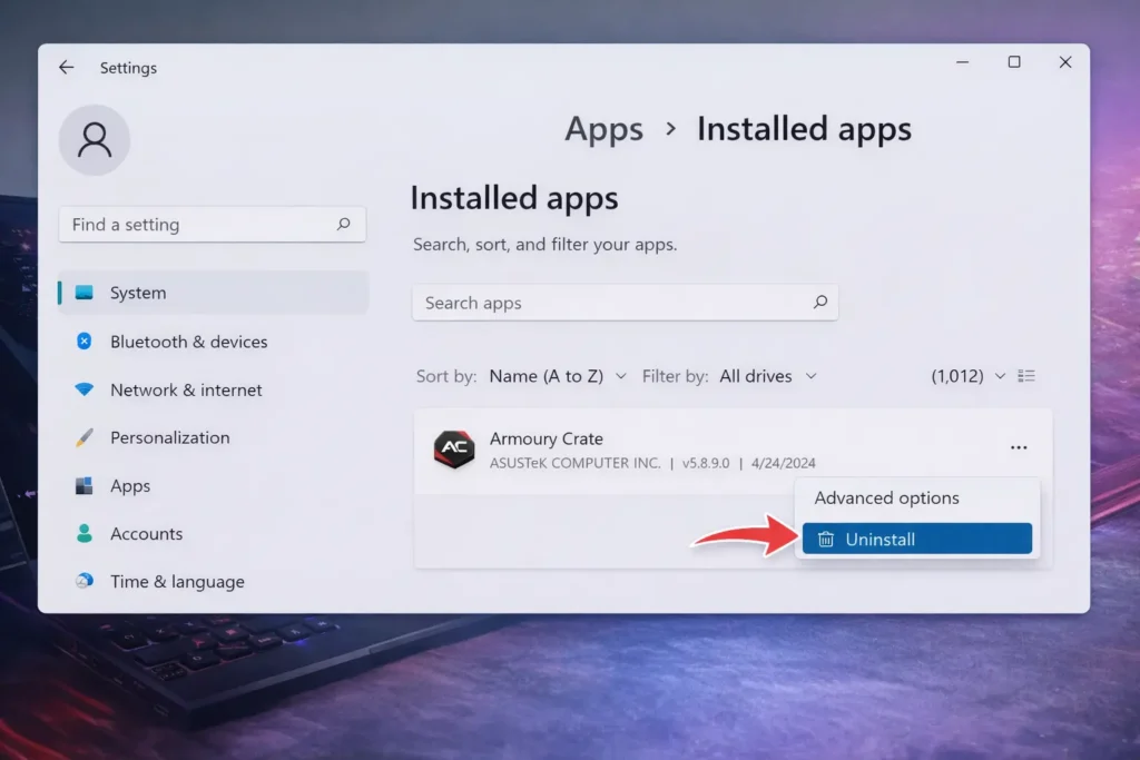 Method Two Manual Uninstall Through Windows Settings