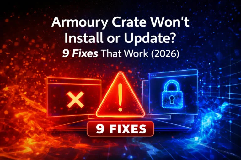 Armoury Crate Won't Install or Update 9 Fixes That Work (2026)