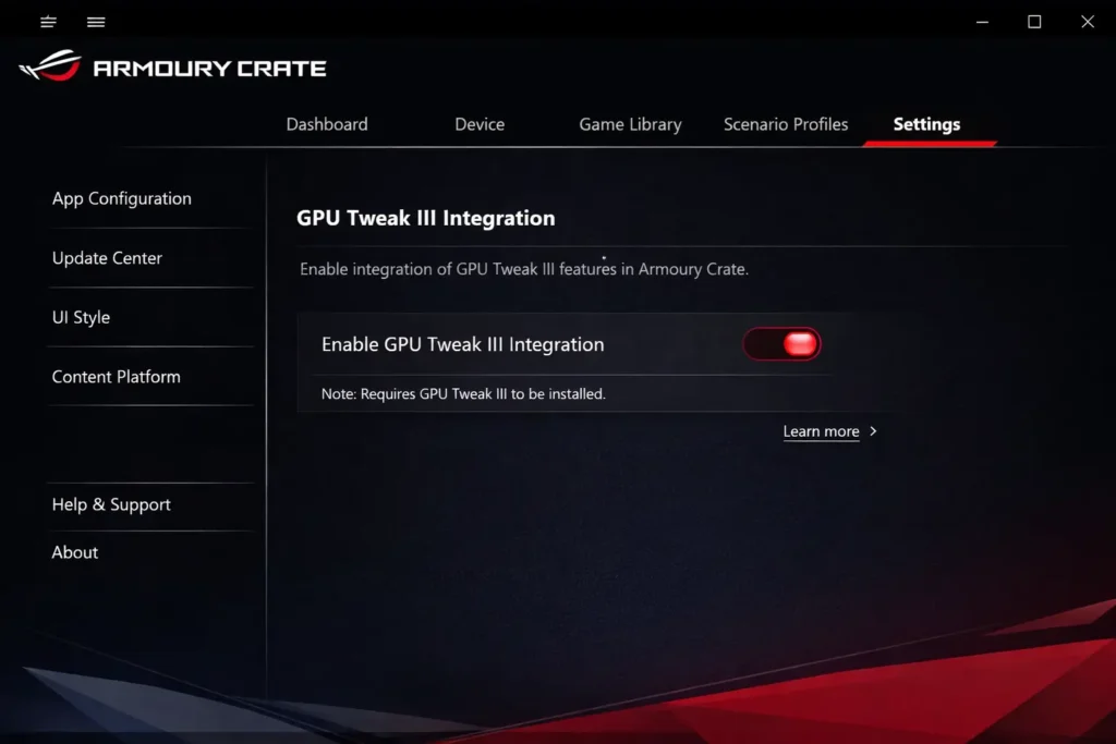 GPU Tweak III Integration toggl