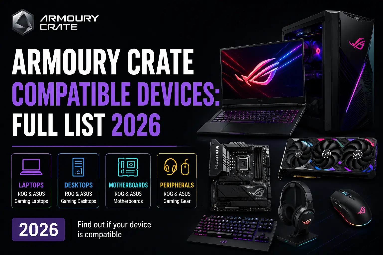Armoury Crate Compatible Devices Full List 2026